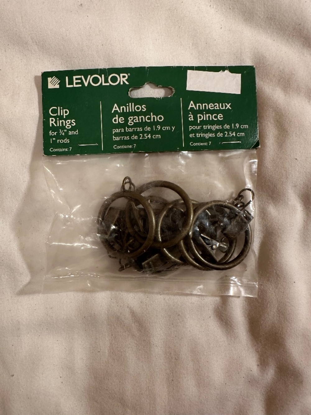 Levolor 7pc clip rings